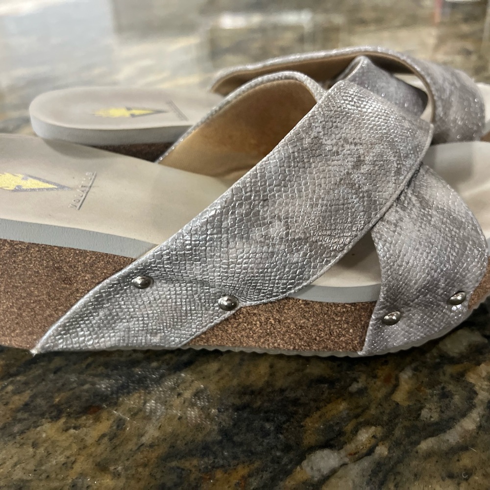 Volatile Snake Print Slide Wedges - image 3